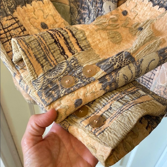 Women's Patchwork Pink Floral Blazer Cottagecore Boho Made in Germany Vintage - Picture 8 of 16